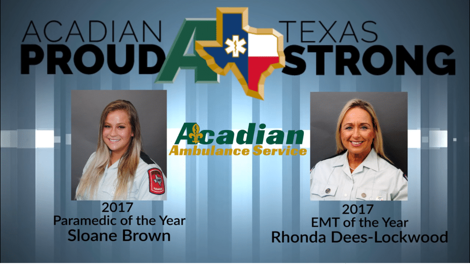 2017 TX Paramedic of the Year Sloane Brown and EMT of the Year Rhonda Dees Lockwood