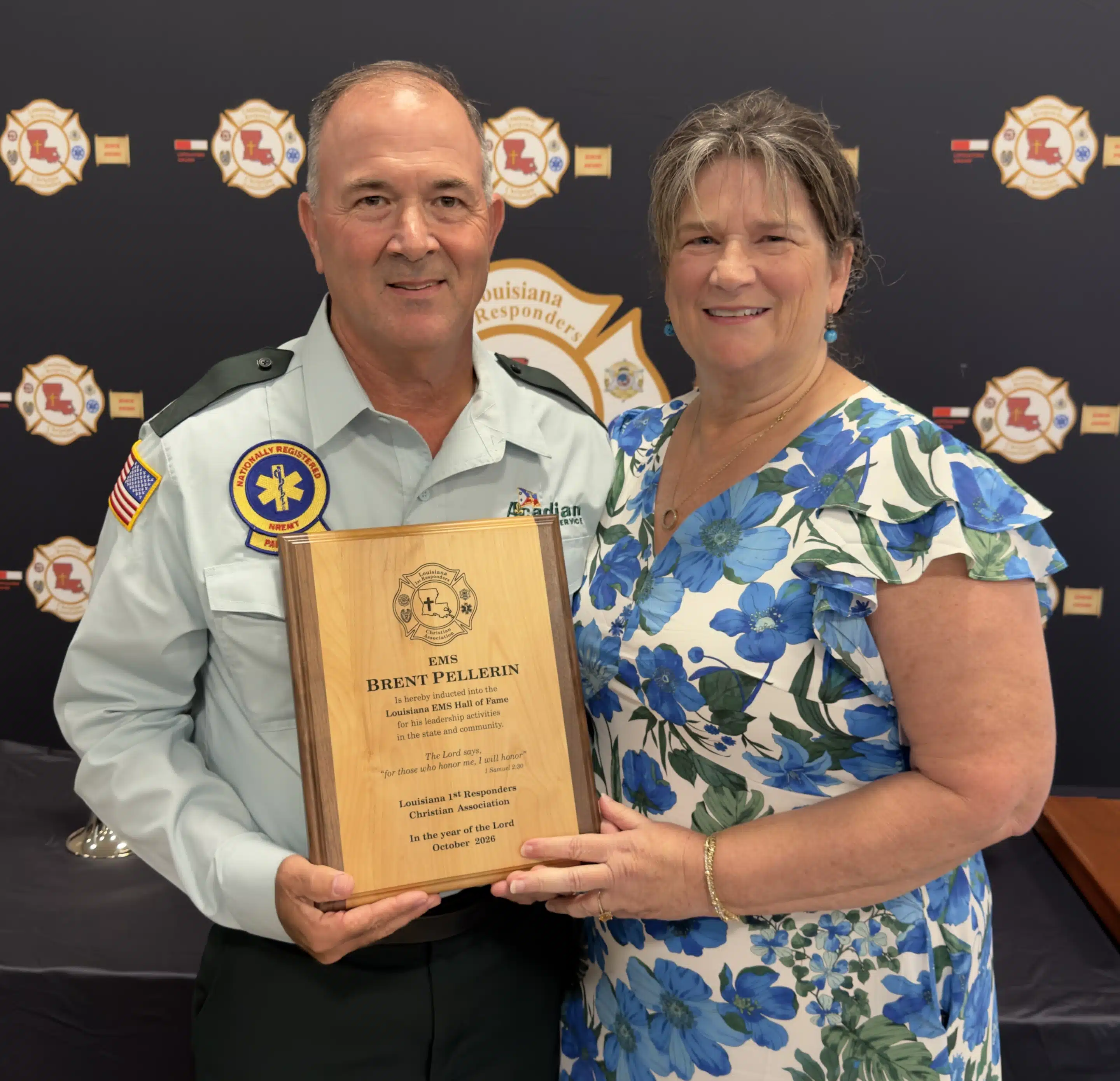 AASI Brent Pellegrin Acadian Ambulance paramedic Brent Pellegrin and his wife
