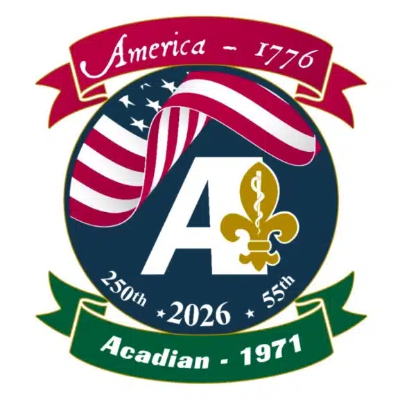 Acadian Companies' special America 250 emblem.